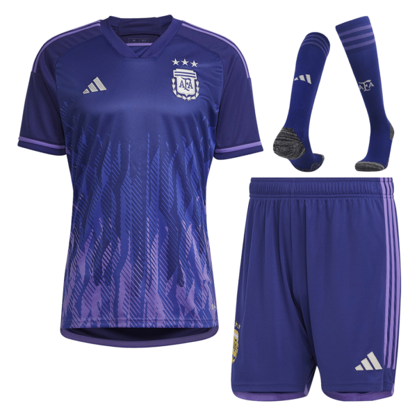 Maillot ENFANT/JUNIOR Argentine Extérieur 3 Étoiles Champion Coupe du Monde 2022-2023