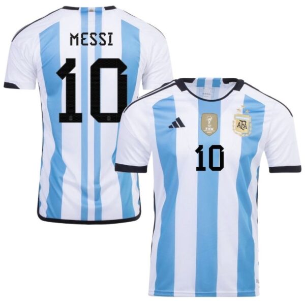 Maillot Argentine Messi 3 Étoiles Champion Coupe Du Monde 2022 2023