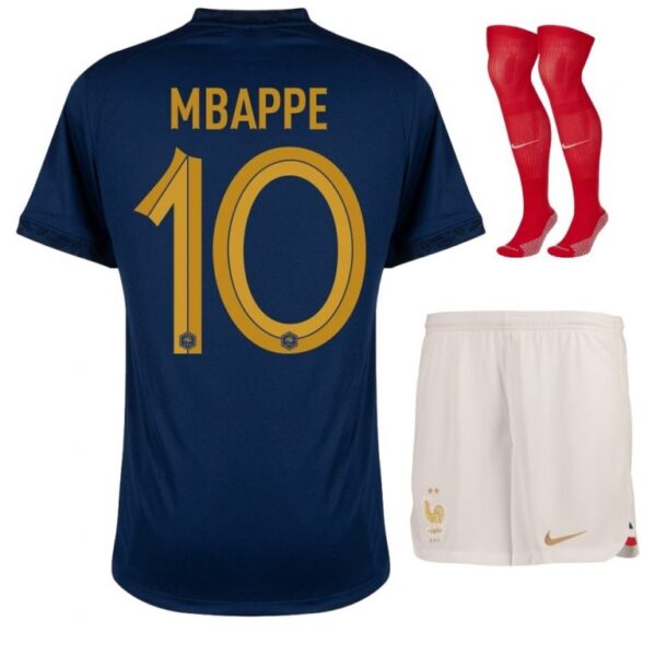 Maillot Mbappé ENFANT/JUNIOR Equipe de France Domicile Coupe Du Monde 2022