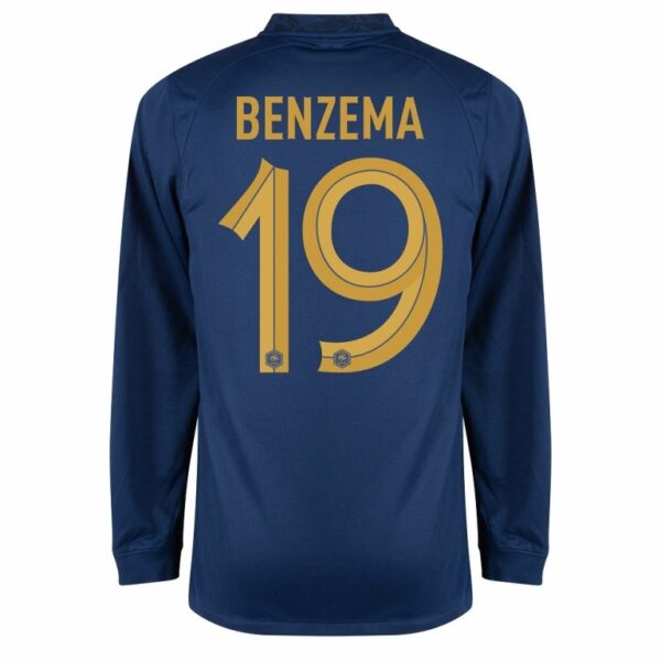 Maillot Benzema Manches Longues Equipe de France Domicile Coupe Du Monde 2022 – Image 2