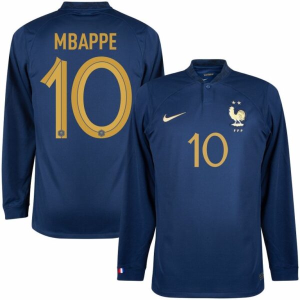 Maillot Mbappé Manches Longues Equipe de France Domicile Coupe Du Monde 2022