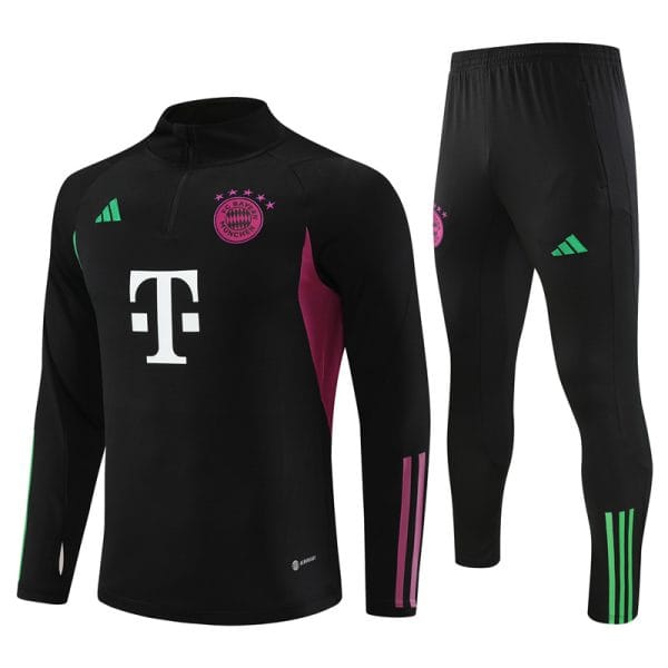 Survêtement ENFANT/JUNIOR FC Bayern Munich 2023-2024 - Noir/Rose/Vert