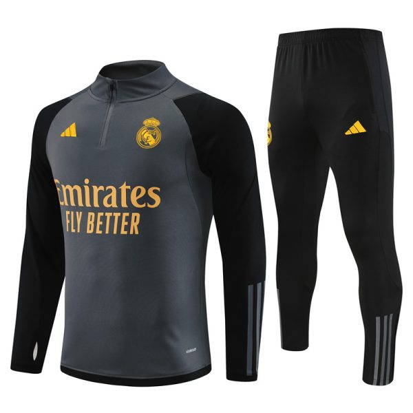 Survêtement Adulte Real Madrid Gris/Noir/Orange 2023-2024